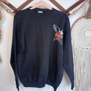Vintage 90s Tultex Holy Divine Son Harley Parody Religous Black Crew